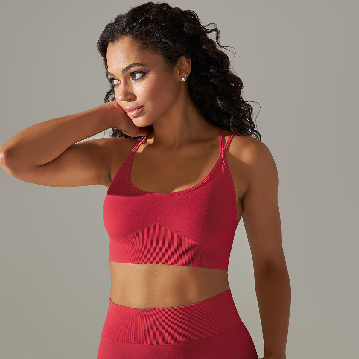 Seamless Knitted Beauty Back Yoga Clothes Running Workout Bra