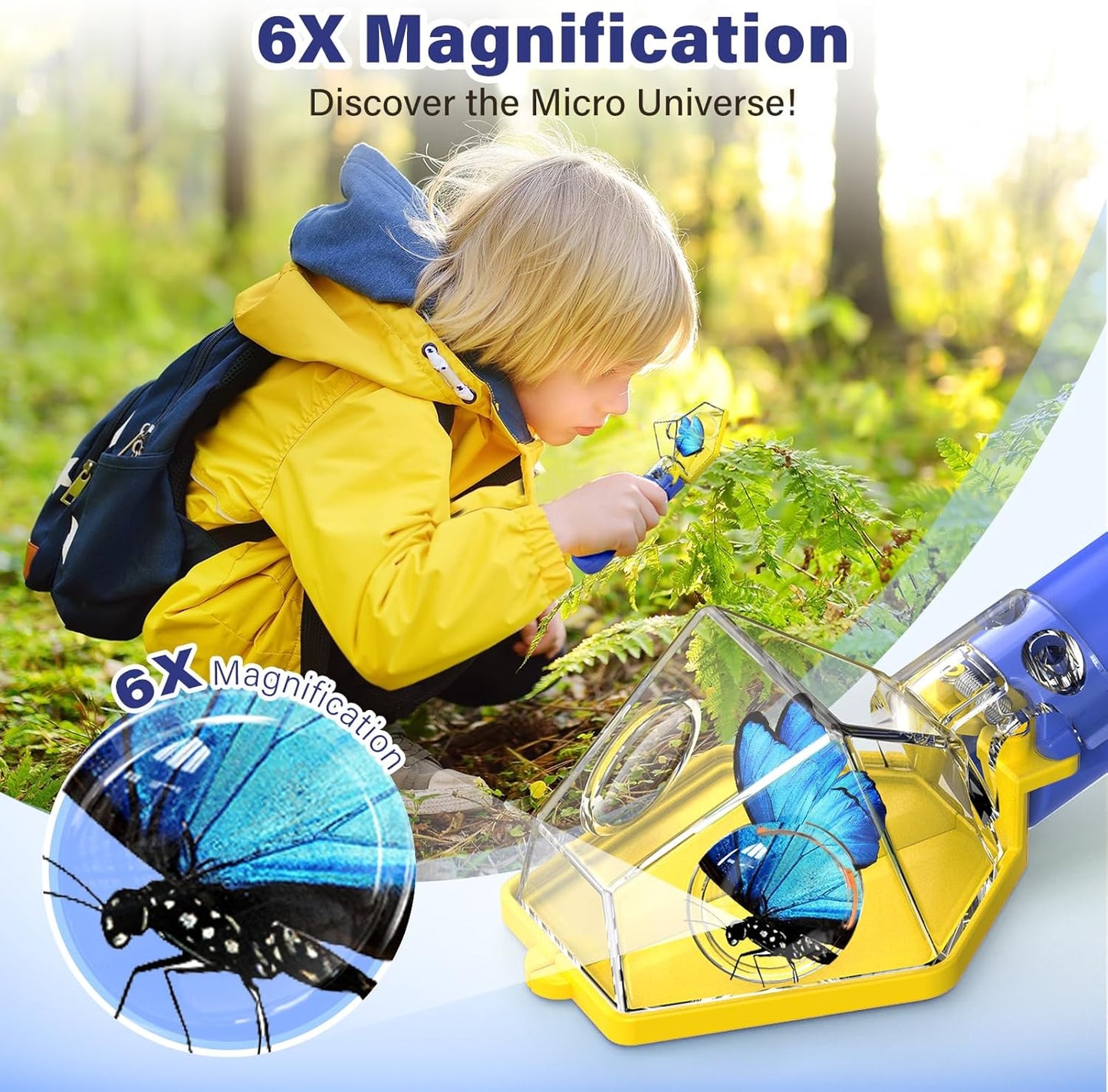 Bug Catcher Kit For Kids, Insect Trap With 6X Magnifying Glass - STEM Learning & Exploration Toy, Outdoor Activity Gift For Children