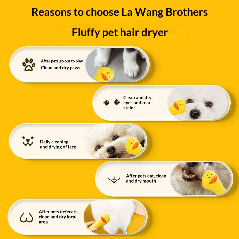 Pet Blow Dryer With Fur Fluffing Function