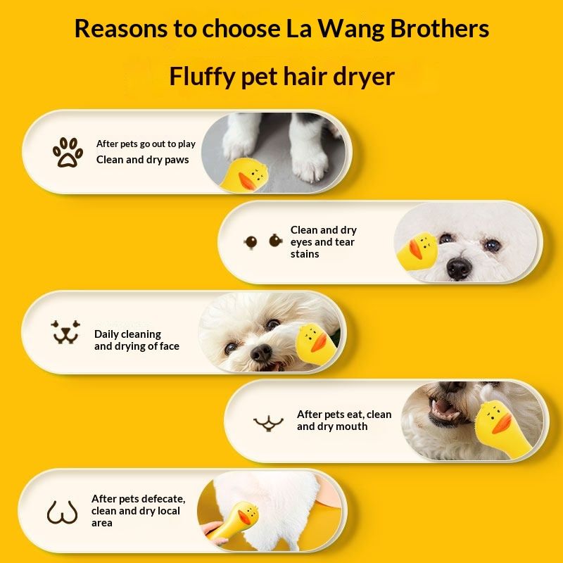 Pet Blow Dryer With Fur Fluffing Function