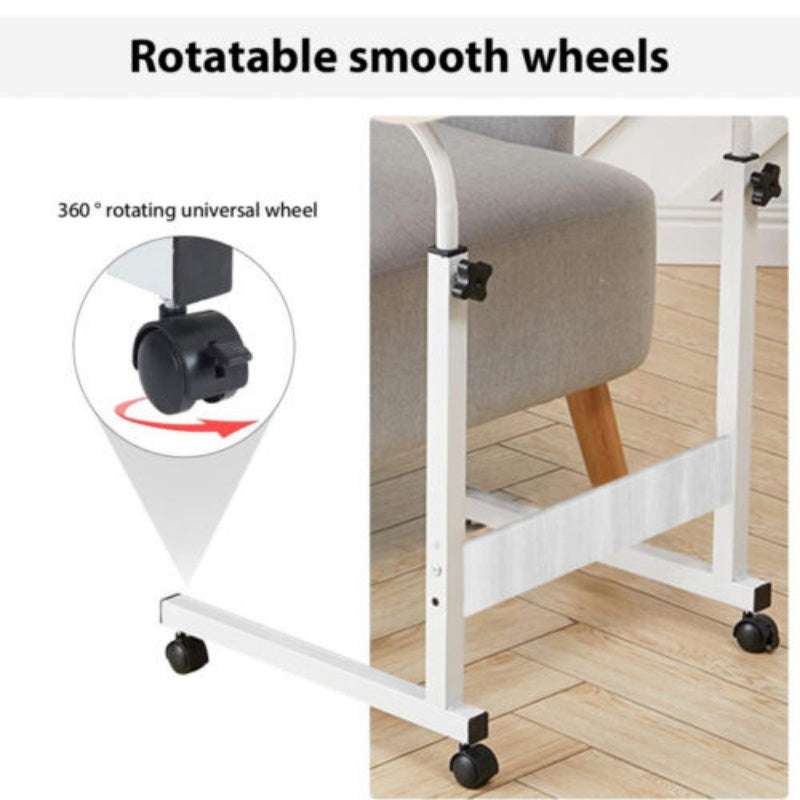 Mobile Laptop Desk Computer Table Stand Adjustable Bed Bedside Portable Study