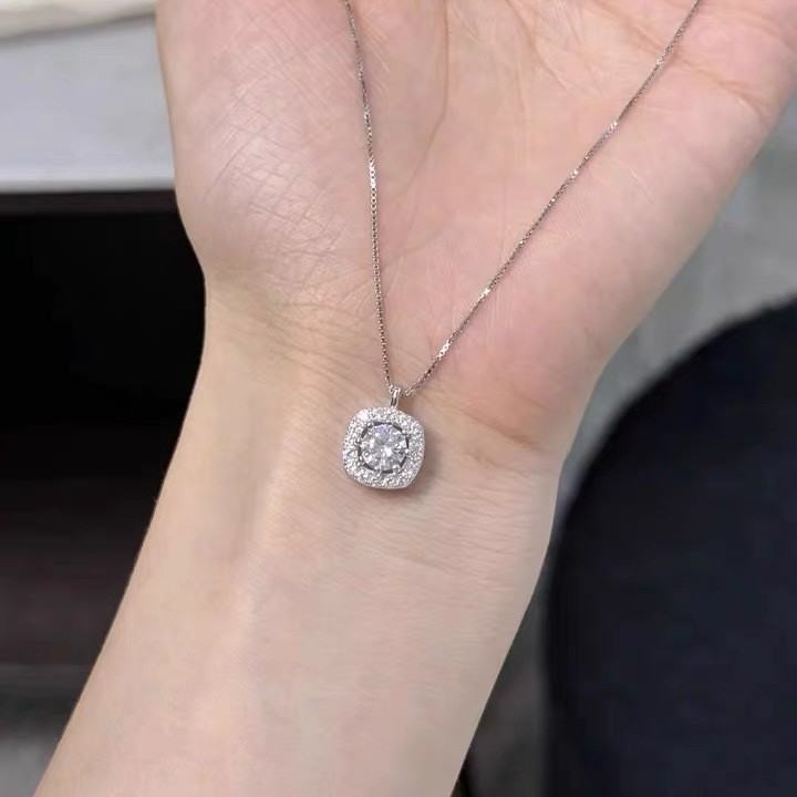 999 Fine Silver Sugar Cube Necklace For Women, Korean Ins Style Luxury Elegant Clavicle Chain, Versatile Jewelry