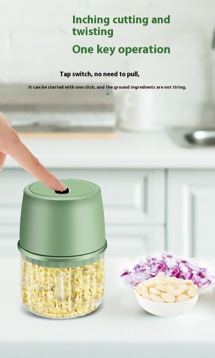 USB Rechargeable Electric Garlic Press Portable Wireless Food Chopper Mini Complementary Food Mixer Kitchen Gadgets