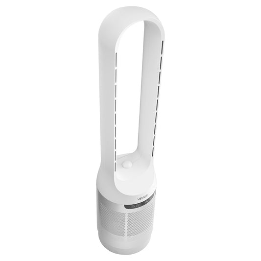 Bladeless Tower Fan, 65 Oscillating Standing Fan, 12 Speeds & 4 Modes & 8H Timer, 14.76 Ft S High Velocity Floor Air Circulator, Powerful Airflow For Bedroom, Living Room, Home, Office, White