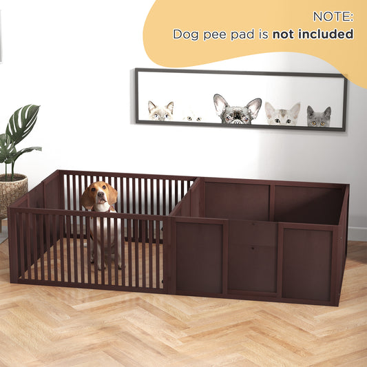 Whelping Box for Dogs Built for Mothers Comfort, Dog Whelping Pen with Removable Doors, Puppy Playpen for Indoors, Newborn Puppy Supplies & Essentials, 81" x 39" x 20", Coffee