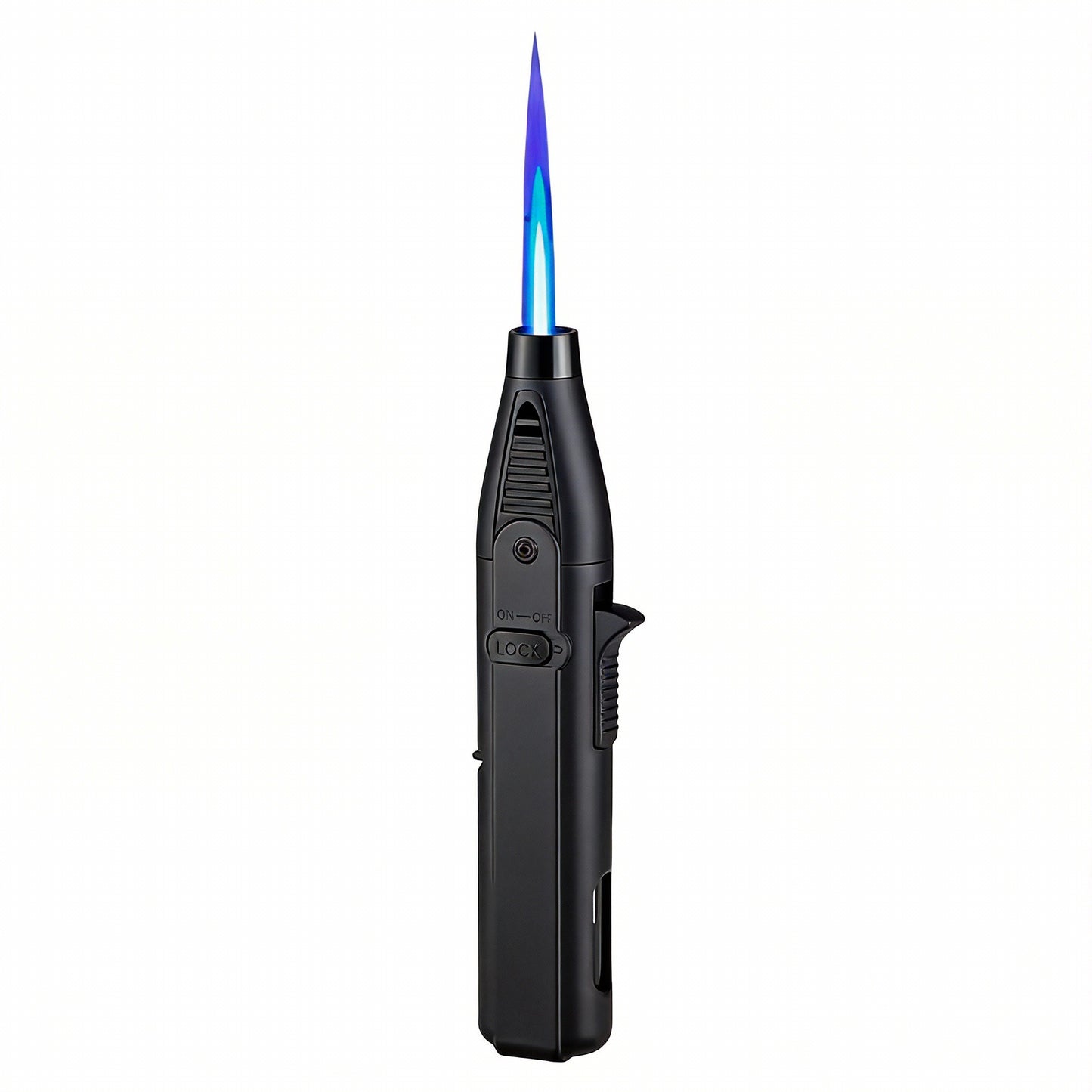 Outdoor Windproof Lighter, Torch Lighter, Blue Flame Lighter With Safety Lock, Suitable For Candles, Barbecue, Stove Walls, Camping Gifts  Excluding Butane Gas