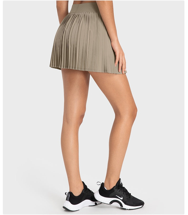 Cooling Three Points Exercise Skort Fashion Yoga Cross Front Pleated Skirt Tennis Skirt