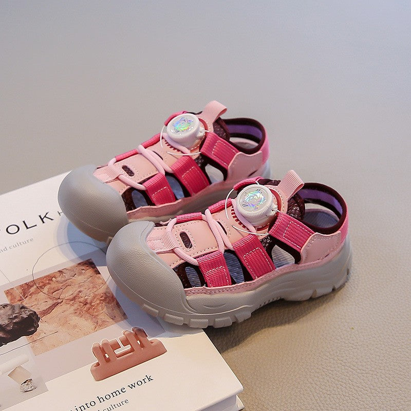 2026 Summer New Korean Style Kids Sports Sandals, Soft Sole Casual Beach Shoes For Boys And Girls