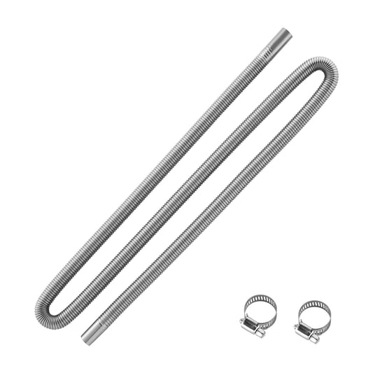 Exhaust Hose, 77.95 Inch Stainless Steel Exhausts Hose, Diesel Heater Flexible Exhaust Pipe With 2 Hose Clamps, Exhausts Hoses Kit Diesel Heater Accessories For 2KW 5KW 8KW Diesels Heaters