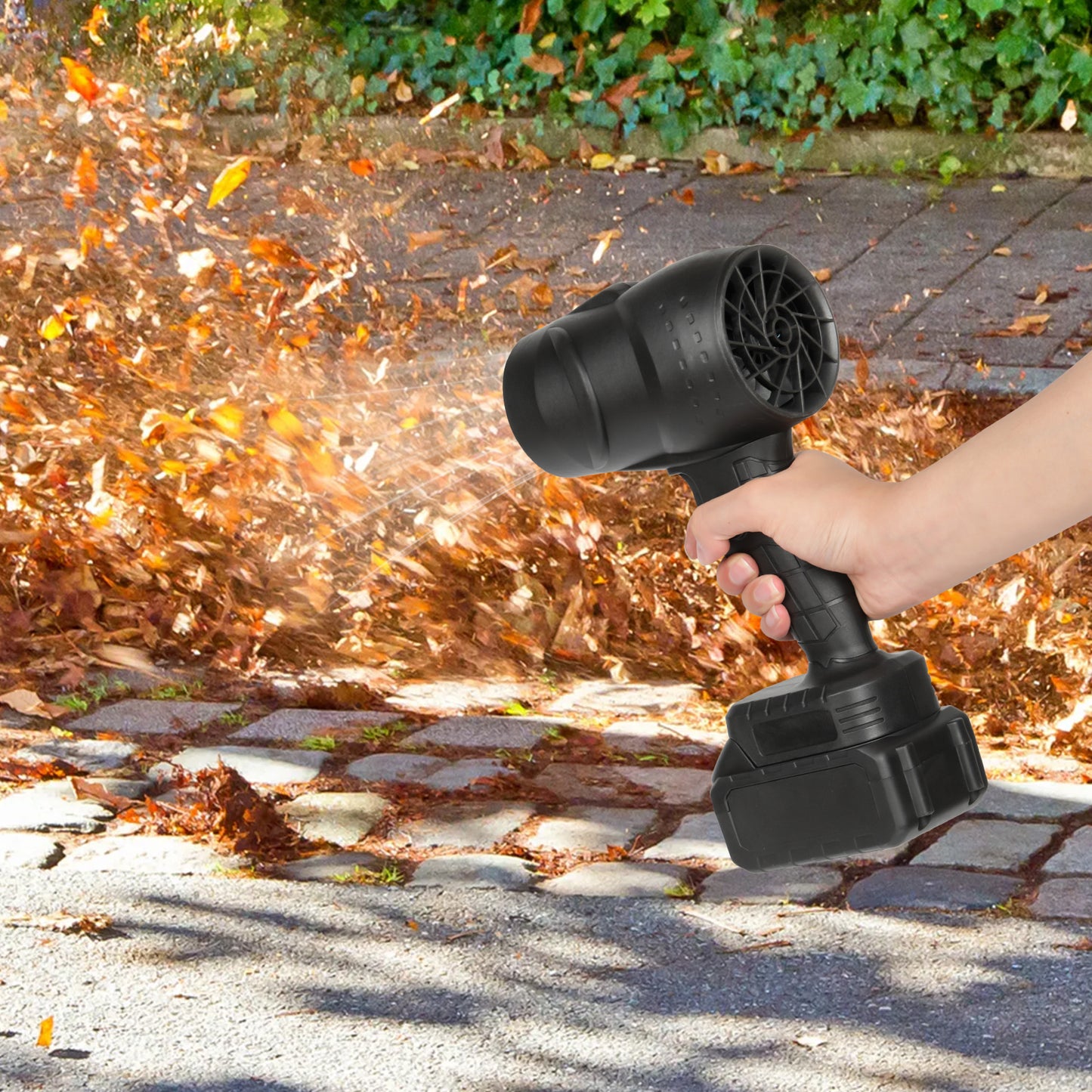 Storm Turbofan,21V Electric Portable Lightweight, 32000 RPM Adjustable Speed, Equipped With 2x1.5Ah Batteries And Fast Charger, Suitable For Lawn Care
