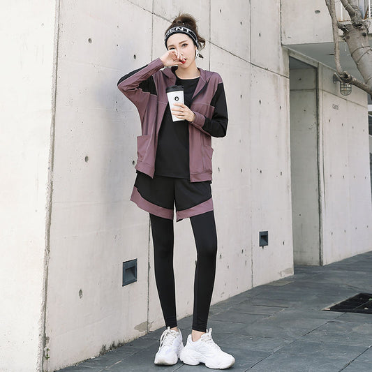 Breathable Sweat Absorbing Loose Sports Yoga Plus Size Workout Clothes Suit