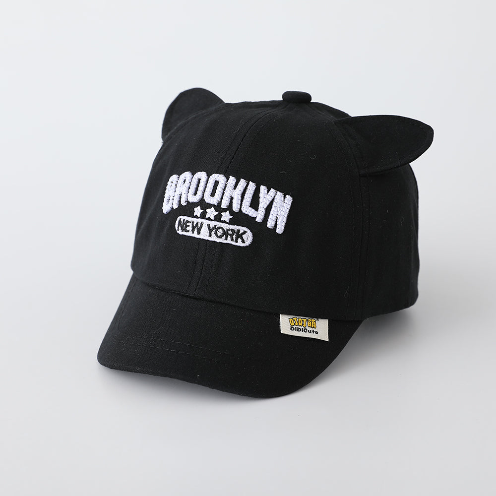 Solid-color Three-dimensional Multi-letter Embroidered Adjustable Cartoon Ears Cute And Casual Children's Baseball Cap Suitable For Outdoor Sports And Daily Use