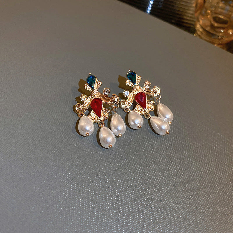 French Vintage Style Earrings For Women Silver Needle Studs Elegant Premium