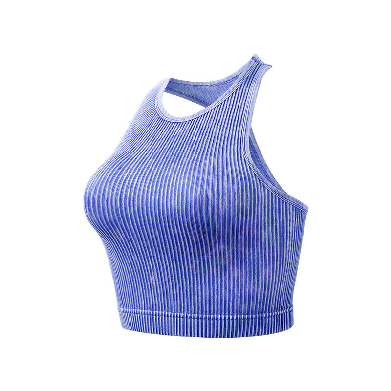 Women's Solid Color Short Thread Beauty Back Yoga Vest