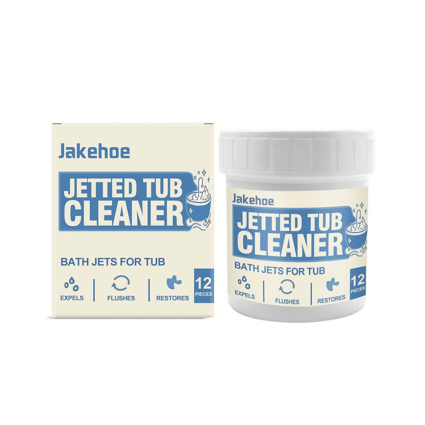JAKEHOE Jet Bath Cleaner Pads Deeply Clean And Remove Stains, Leaving Surfaces Shiny And Smooth, Even Out Limescale And Dirt.