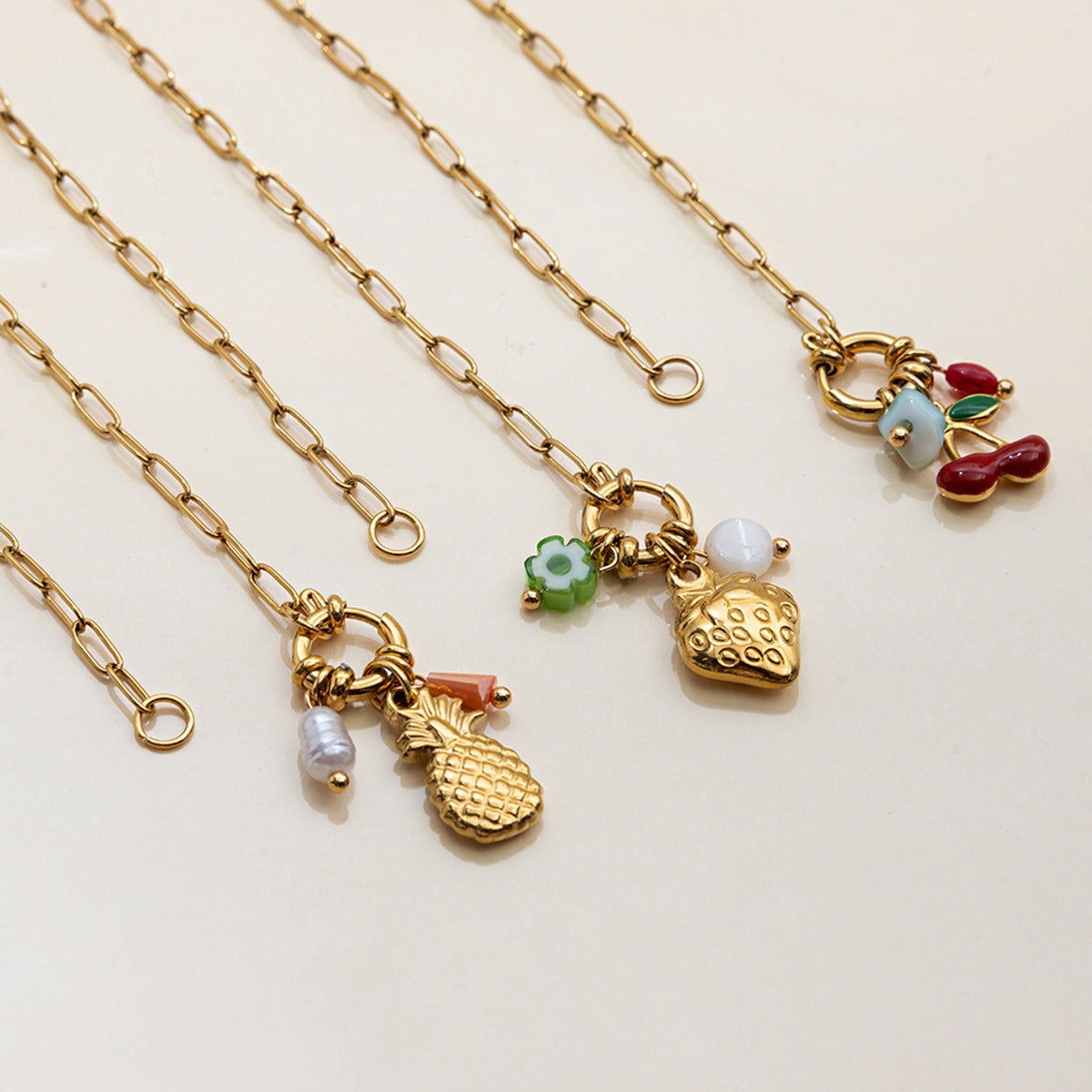 Stainless Steel Pearl Necklace Accessories High-grade Clavicle Chain Non-fading Titanium Steel Ornament