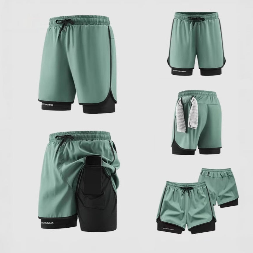 Casual All-match Two-piece Shorts For Sports Running And Fitness