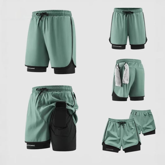 Casual All-match Two-piece Shorts For Sports Running And Fitness
