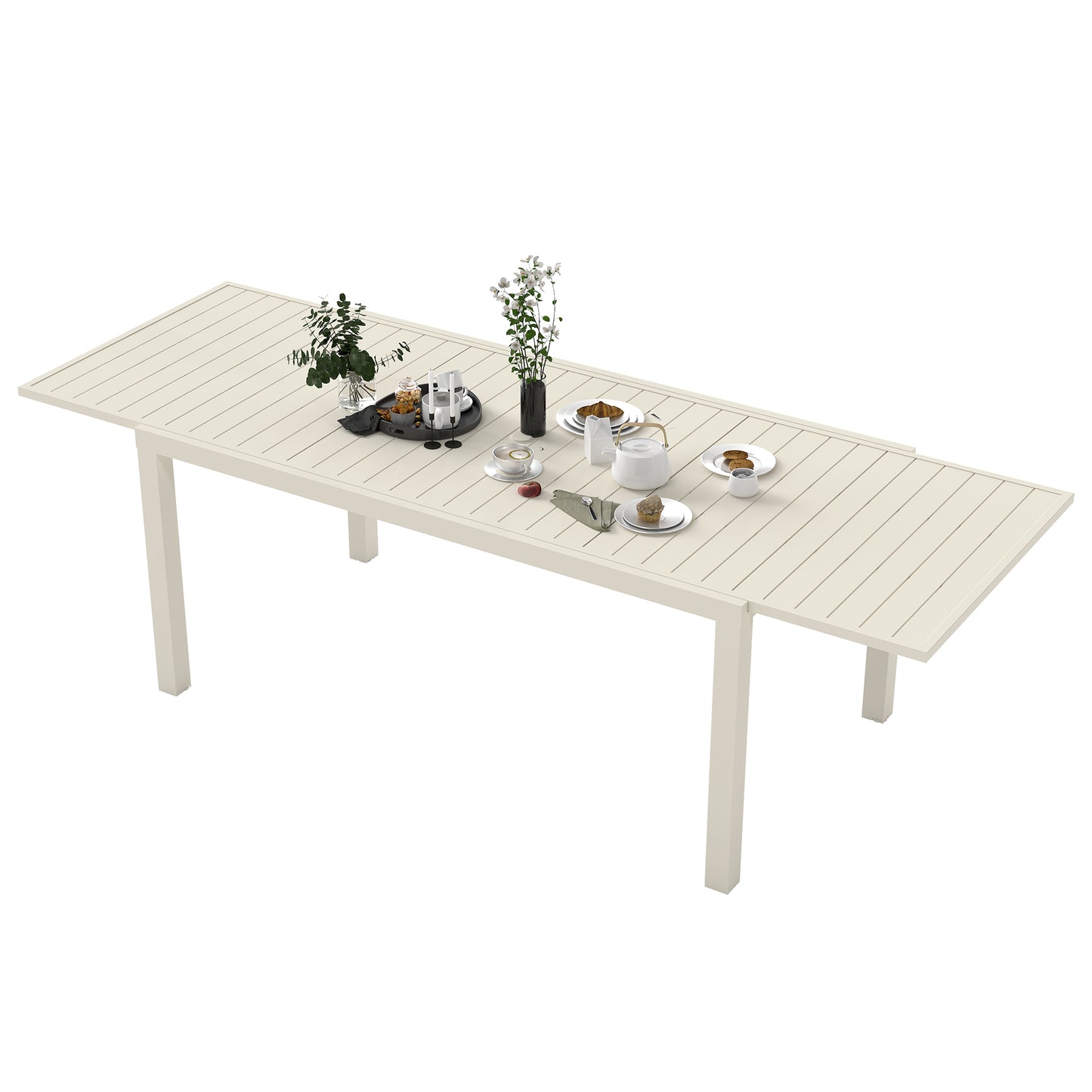 97.2  L Extendable Aluminum Outdoor Dining Table