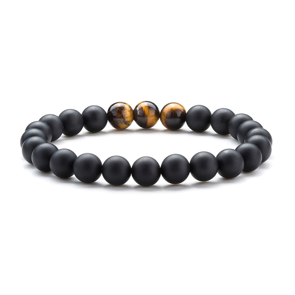 Tiger Eye Volcanic Rock Yoga Beaded Bracelet