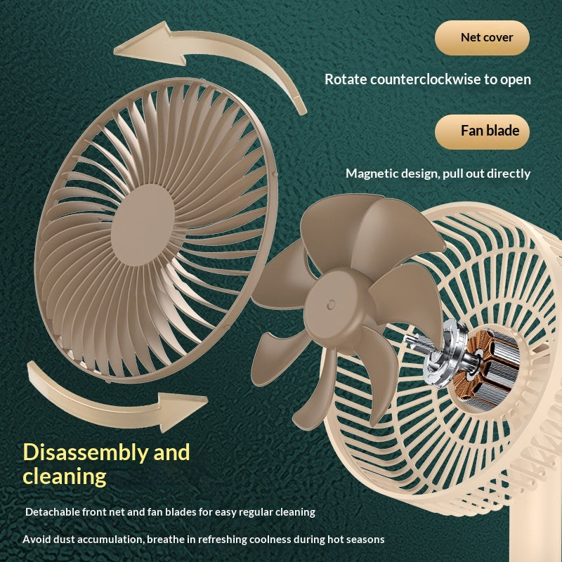 Compact Desktop Charging Fan For Home And Office