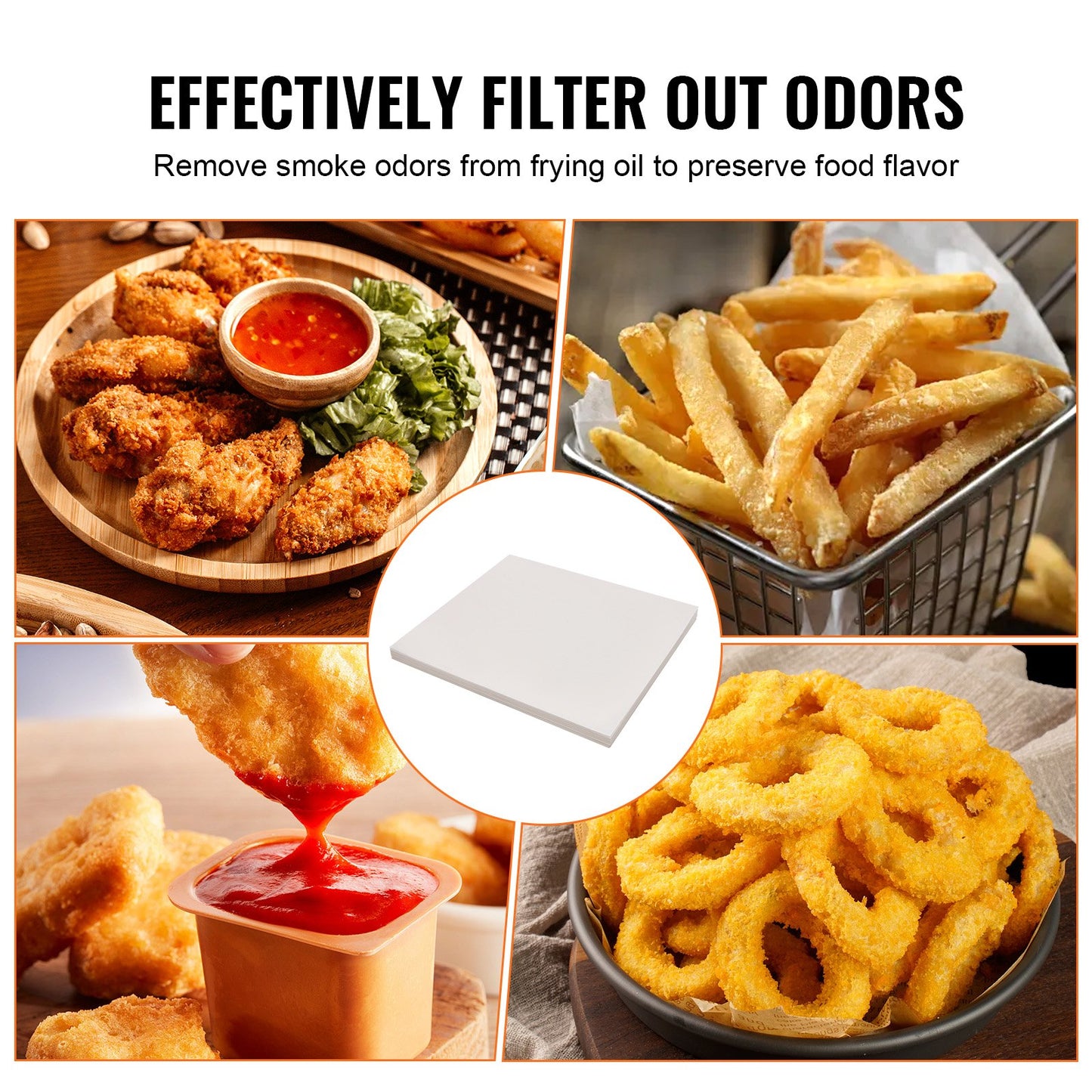 Fritteusen-Filterpapier, 100 Blatt, 49 X 40,9 Cm, Ersatz-Fritteusen-Filterblätter Für 18 L/38 L Gewerbliche Mobile Fritteusen-Filtermaschine, Für Restaurants, Fast-Food-Shops, Karnevals-Konzess