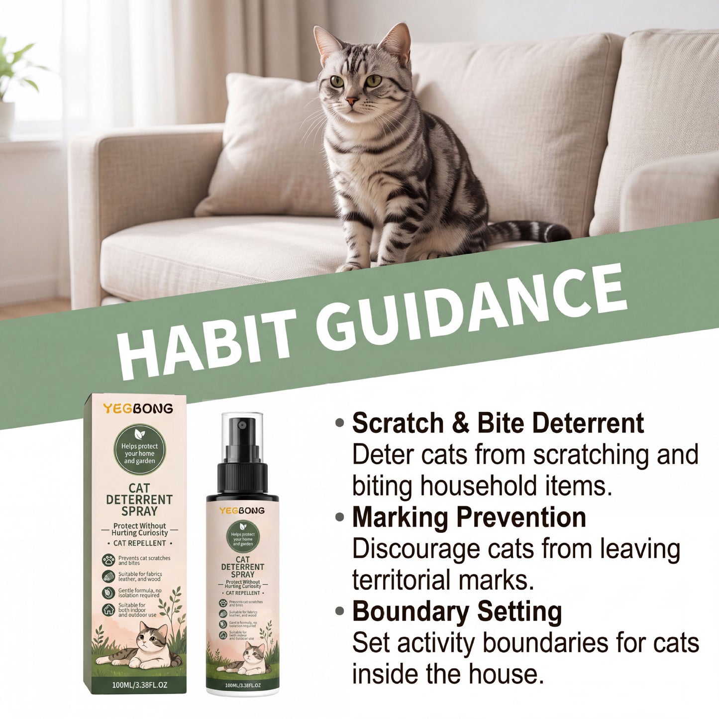 Cat Repellent Spray Gentle And Comfortable Pet Protective Furniture Cat Behavior Repellent Spray