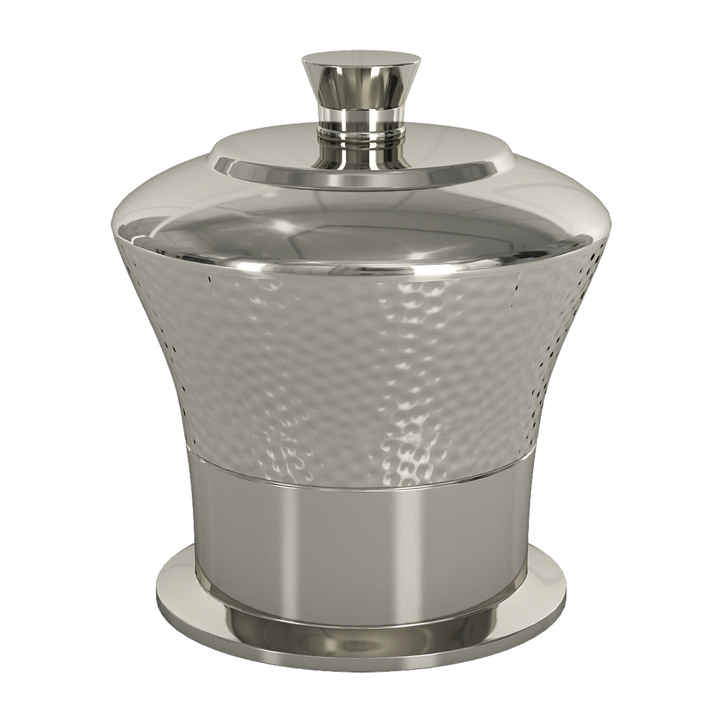 Classic Stainless Steel Vanity Jar Stylish Storage For Cotton Swabs,Sponges & Bath Salts   Decorative Canister For Bathroom,Bedroom   Hammered Shiny Finish