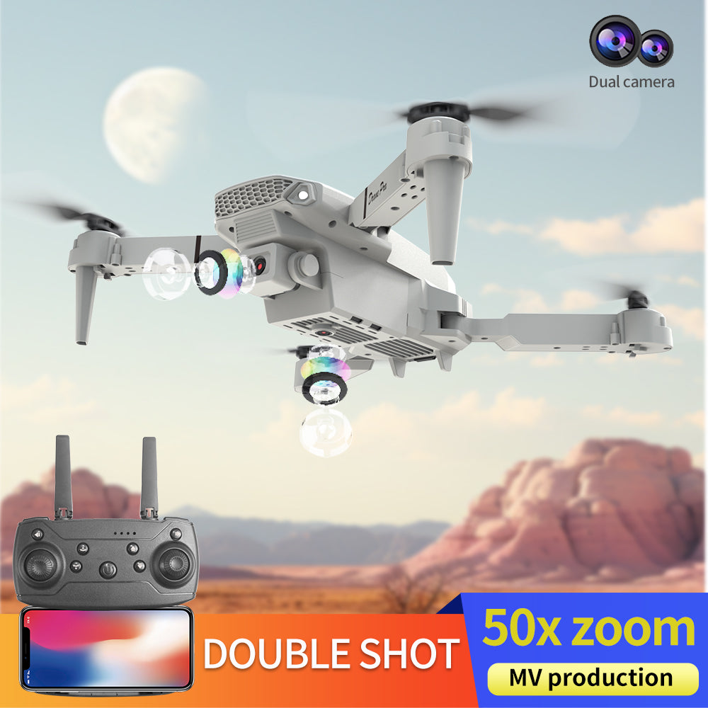 Drone HD Dual Camera Single Battery One Key Return WlFlConnection Aerial Photography UAV Optical Flow Height Remote ControlDrone Christmas Halloween Thanksgiving Gift