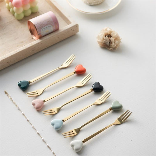 Affordable Luxury Ceramic Stainless Steel Coffee Afternoon Tea Cake And Dessert Spoon