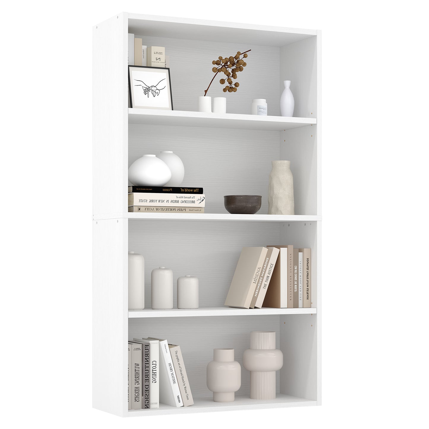 Four-tier And Three-tier Bookcases, Floor-standing Open Shelving, Suitable For Storage In Home Offices, Living Rooms And Bedrooms