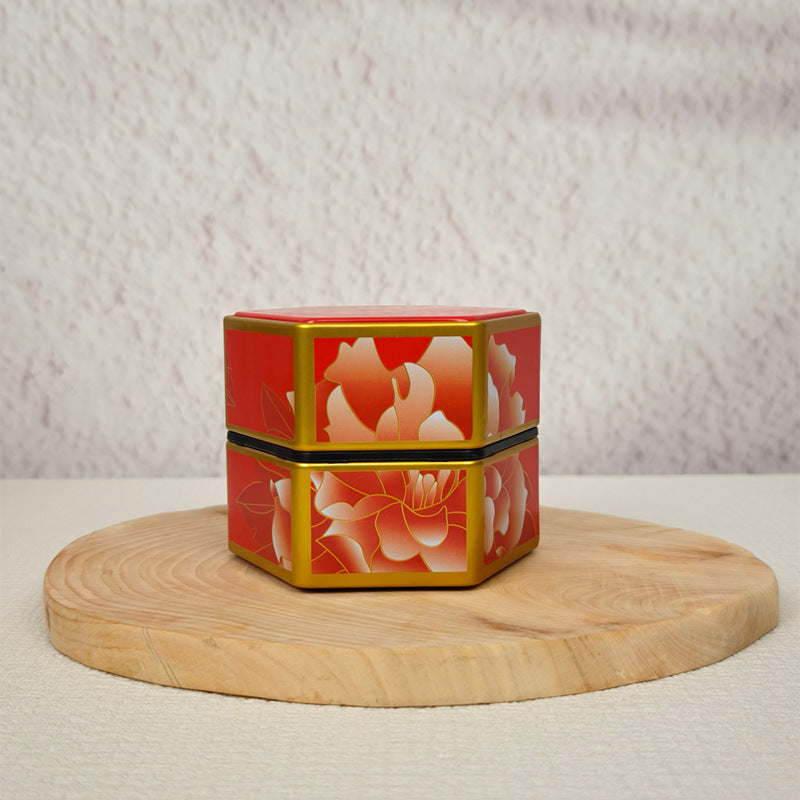 Chinese-style Creative Hexagonal Tea Can Tin Can Made Of Tinplate
