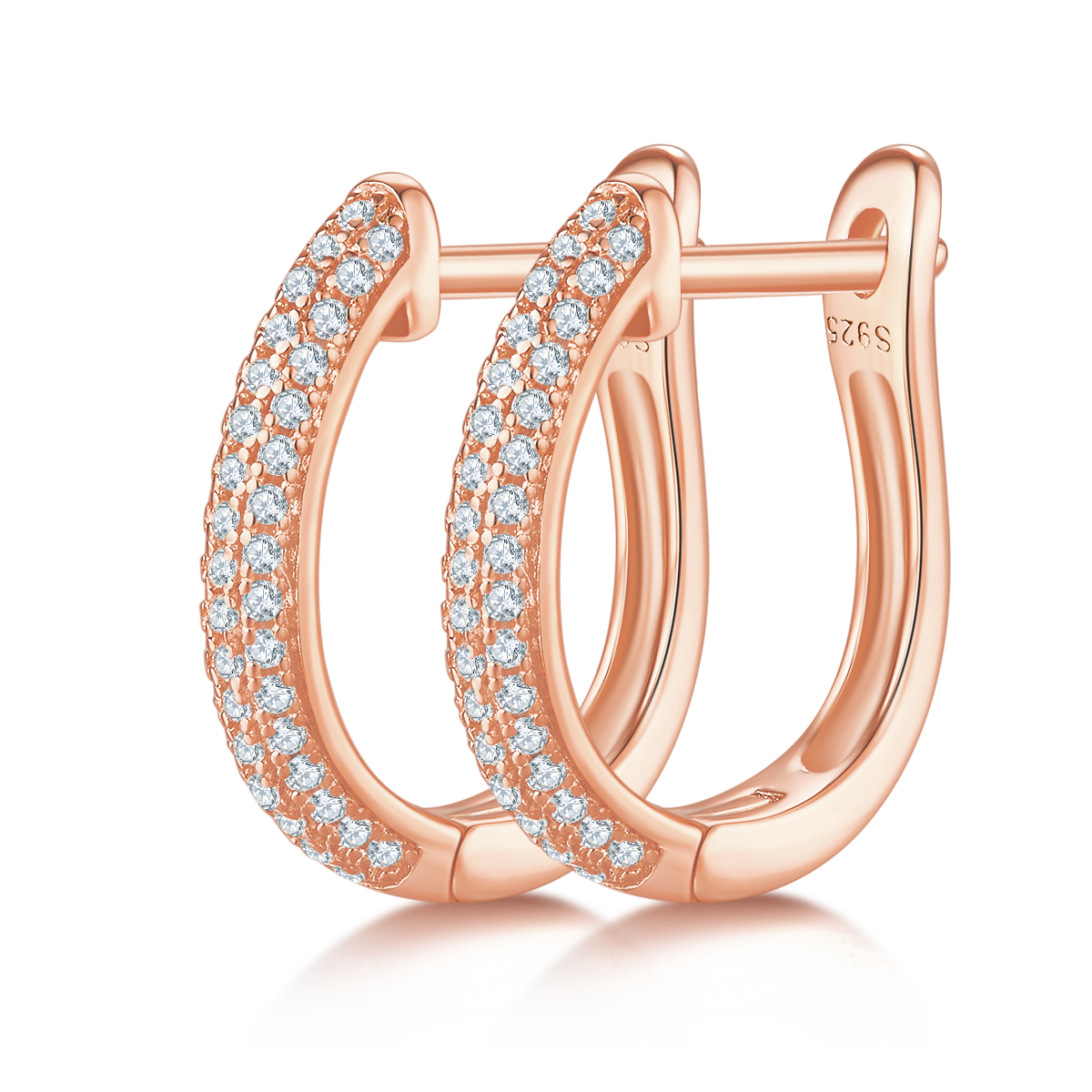 S925 Sterling Silver 98pcs Moissanite Huggie Hoop Earrings For Women 16mm Platinum Plated GRA Certified Gift Box Hypoallergenic 3 Colors