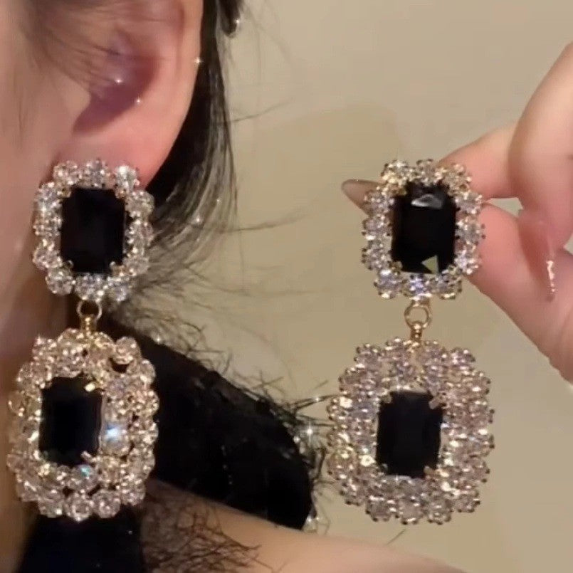 Delicate Fringe Earrings For Women S925 Silver Post CZ Tassel Exquisite Drop Jewelry Gift