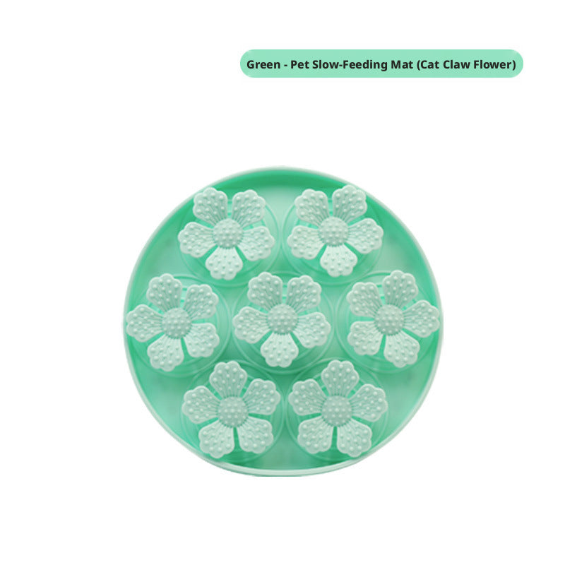 Pet Slow Food Pad-Yellow Green-Silicone-1 piece