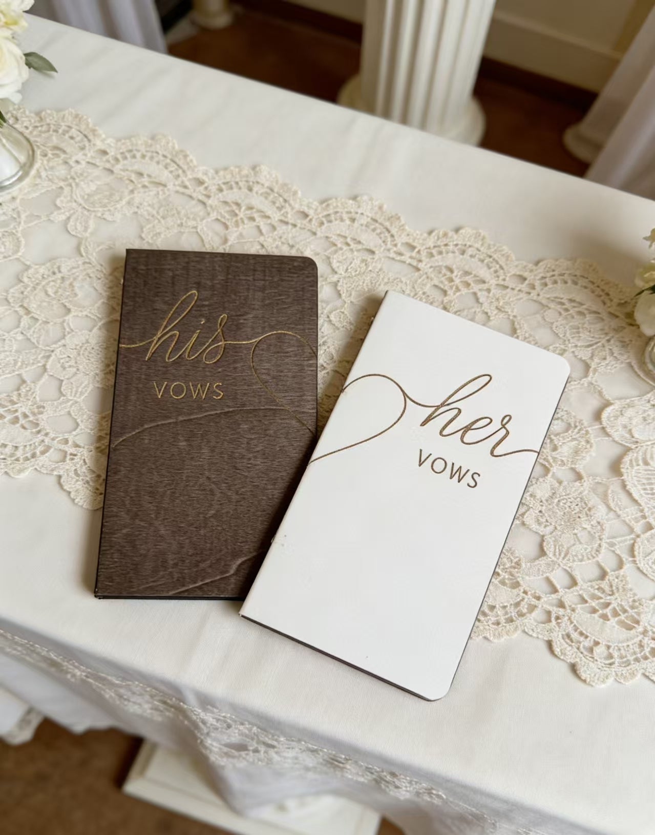 Wooden Wedding Vow Book Handwritten Love Oath Wedding Keepsake Gift