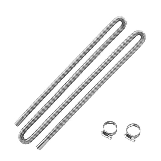 Exhaust Hose, 118.1 Inch Stainless Steel Exhausts Hose, Diesel Heater Flexible Exhaust Pipe With 2 Hose Clamps, Exhausts Hoses Kit Diesel Heater Accessories For 2KW 5KW 8KW Diesels Heaters