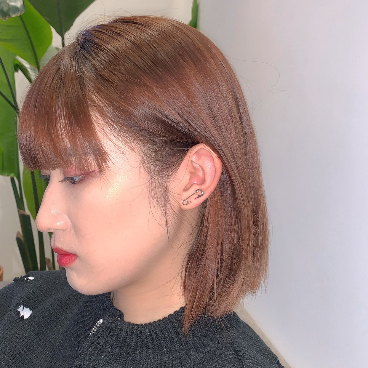 S925 Sterling Silver Korean-style Pin Earrings