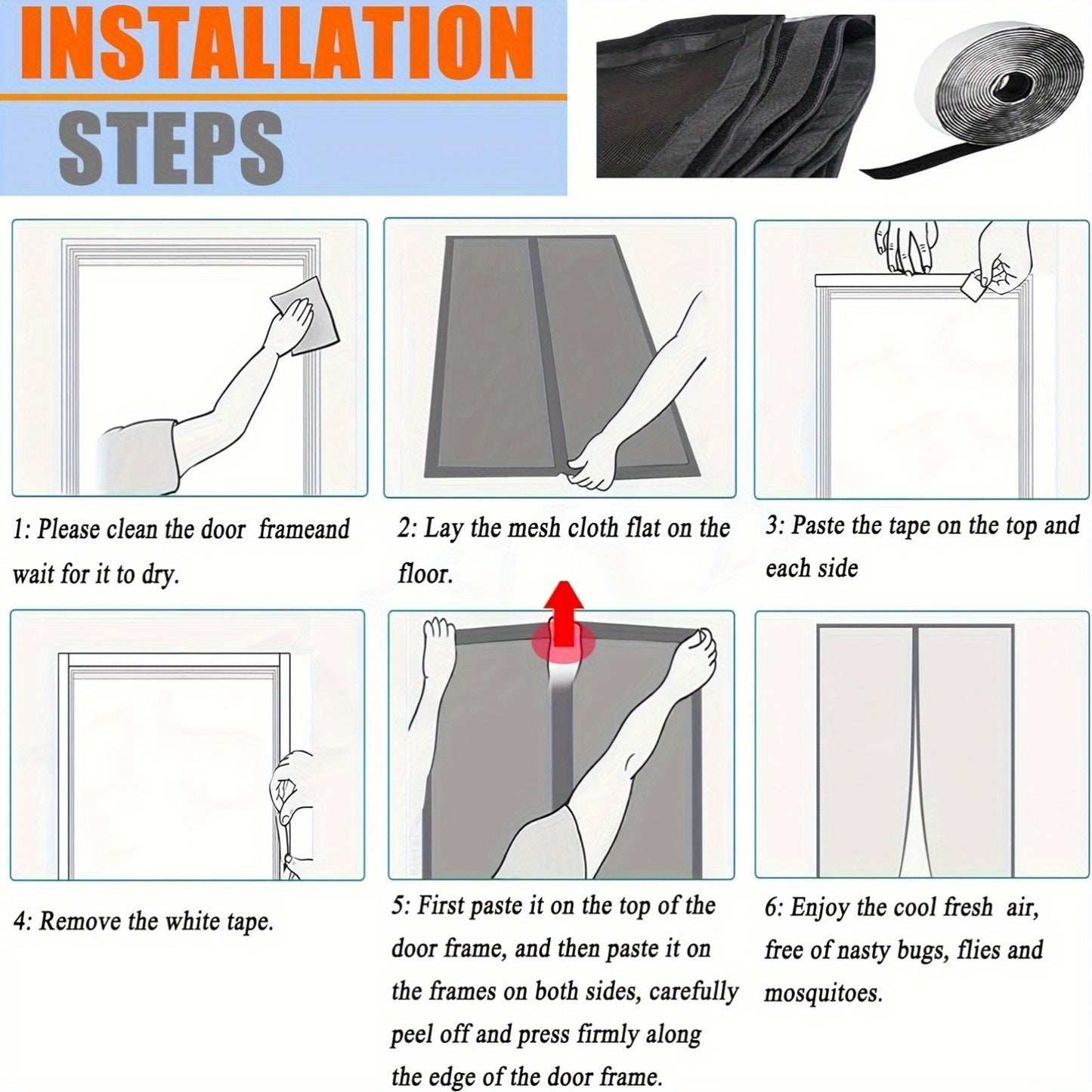 Magnetic Screen Door With Strong Magnetic Closure - No Drilling Required, Hands-free Sliding Door Curtain, Suitable For Indoor Outdoor Use - Heavy-duty Mosquito Netting, Perfect For Front And Back Doo