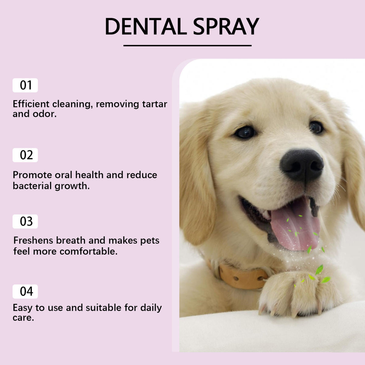 Pet Dental Oral Care Spray - Fresh Breath Teeth Cleaning Solution for Dogs and Cats