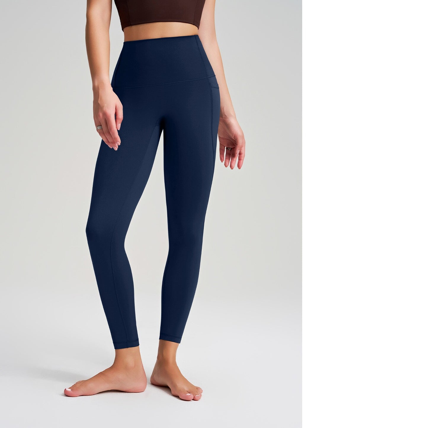 New Bare-Sense Hip-Lifting Yoga Pants For Women, Peach Butt Design With Pockets, High-Stretch Tight Fit, Seamless Quick-Dry Running & Yoga Leggings