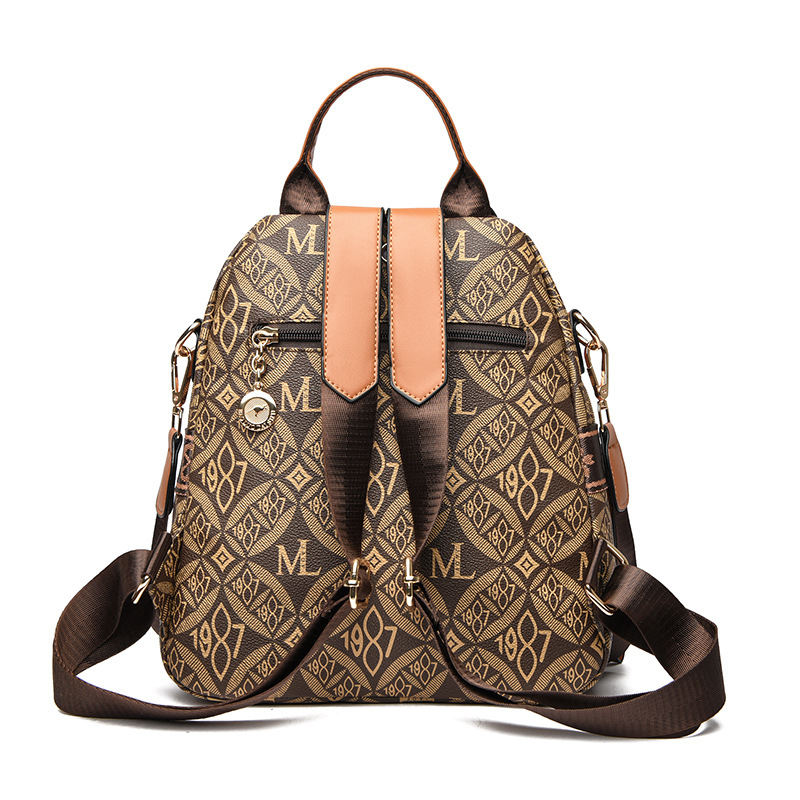 Korean-style Fashionable Solid-color Womens Casual Backpack