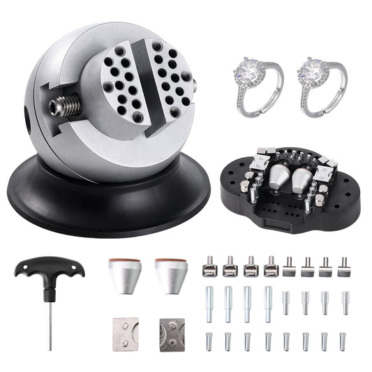 Ball Vise, Engraving Setting Tool,  Rotation Engraving Block Vise, 30 PCS Attachment Jewelry Engraving Block Tools Standard Block For Gemstone Inlay And Small-Scale Engraving