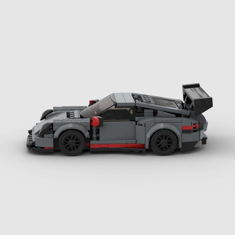 374PCS Gray Sports Car MOC Building Blocks Toys Porsche 911GT3 RS