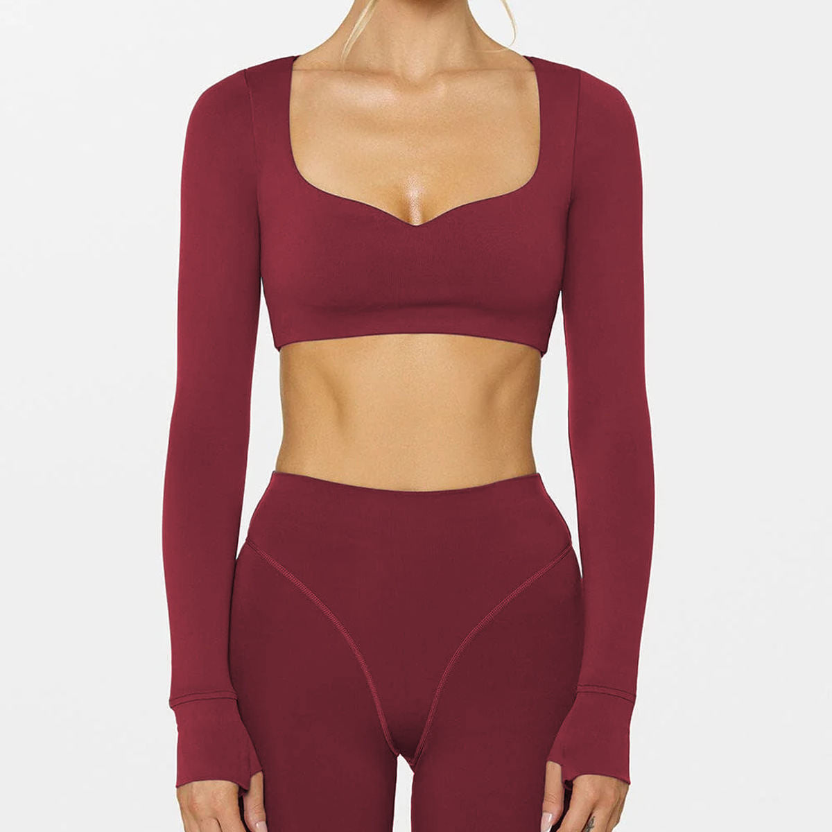 Pilates Yoga Abdominal Exercising Band Chest Pad Long-sleeve Suit Two-piece Suit High-grade Sports Trousers Yoga Suit For Women