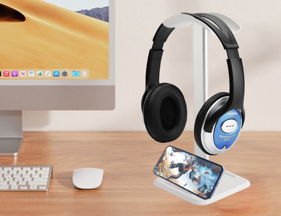 Aluminum Alloy Headphone Stand, Hanging Rack, Computer Game Headset Display Stand, Neck Hanging Headphone Stand
