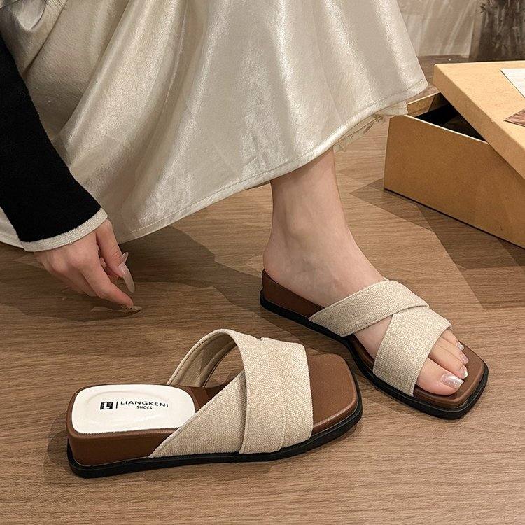 Women Platform Wedge One Strap Slides, 2026 New Summer Outdoor Beach Vacation Sandals Matching Dresses