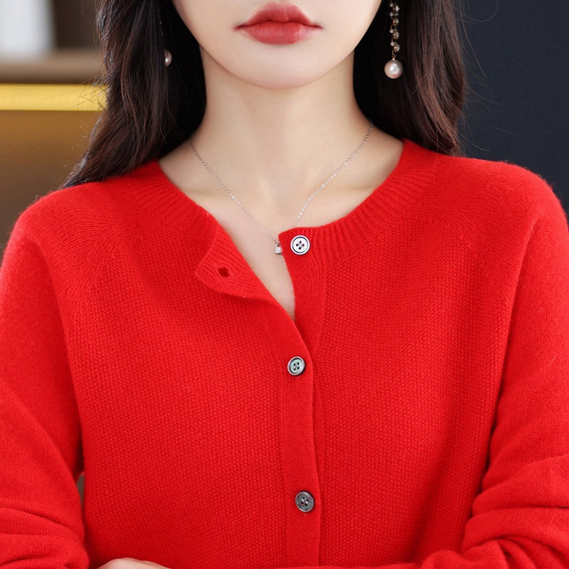 Osmanthus Needle Knit Cardigan For Women New AutumnWinter Korean-Style Design