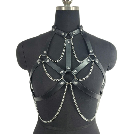 Women's Fashion Leather Strap With Chain Performance Costumes Accessories