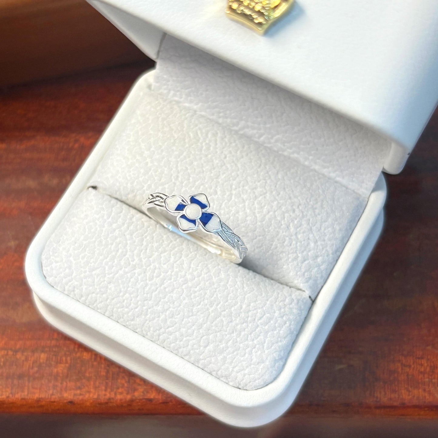 1pc 999 Sterling Silver Enamel Flower Open Ring, Fresh Chinese Style, Perfect For Daily Wear & Valentine's Day Gift